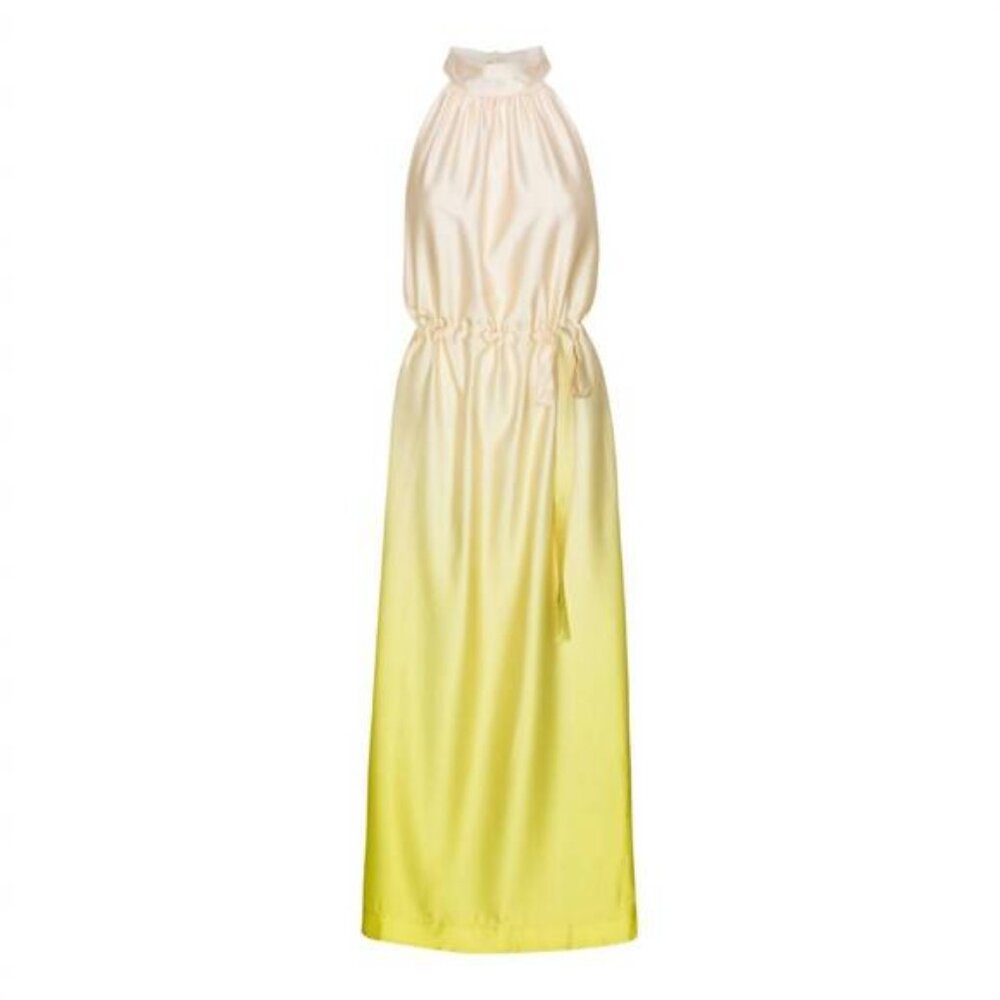Karmamia Layla Maxi Dress Yellow Gradient Halter Flowy NWT - Size S/M